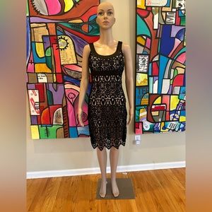 Anthropologie by Yoana Baraschi black lace cocktail party dress, sz 4